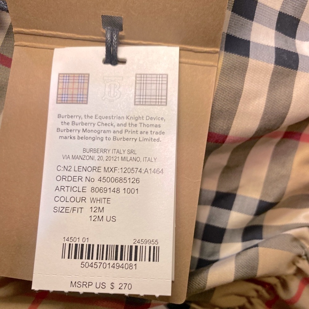 NWT Burberry Baby Girls Check Dress & Bloomer Set - Picture 4 of 5